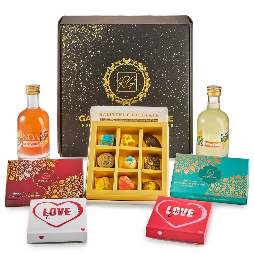 מארז שוקולד לוולנטיין - LOVE & COCKTAILS