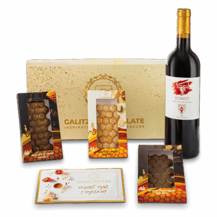 מארז לראש השנה GOLD – WINE & HONEYCOMB